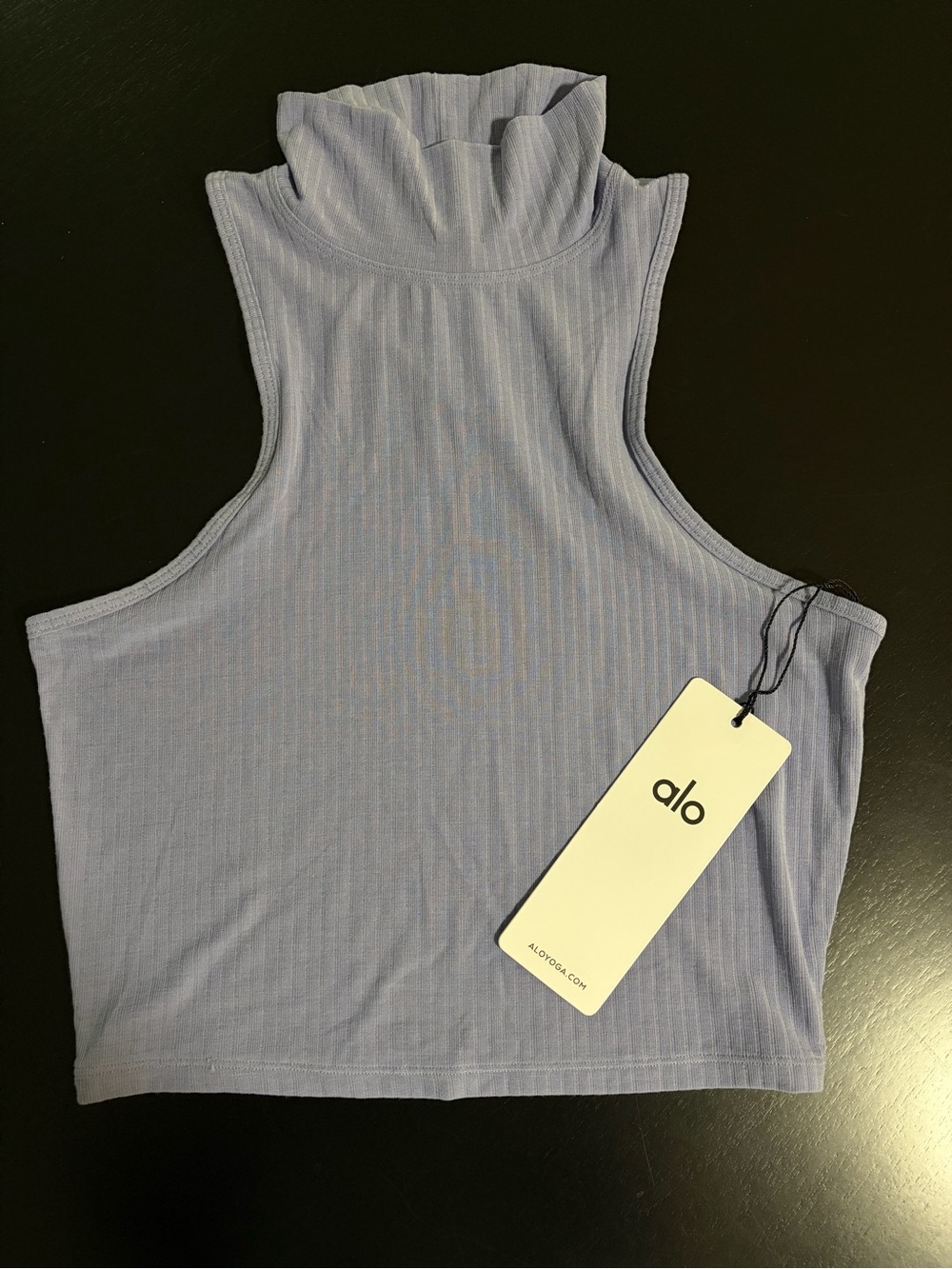 Alo Yoga Ribbed Sea Coast Cropped Turtleneck Tank Top New With Tags Size Small
